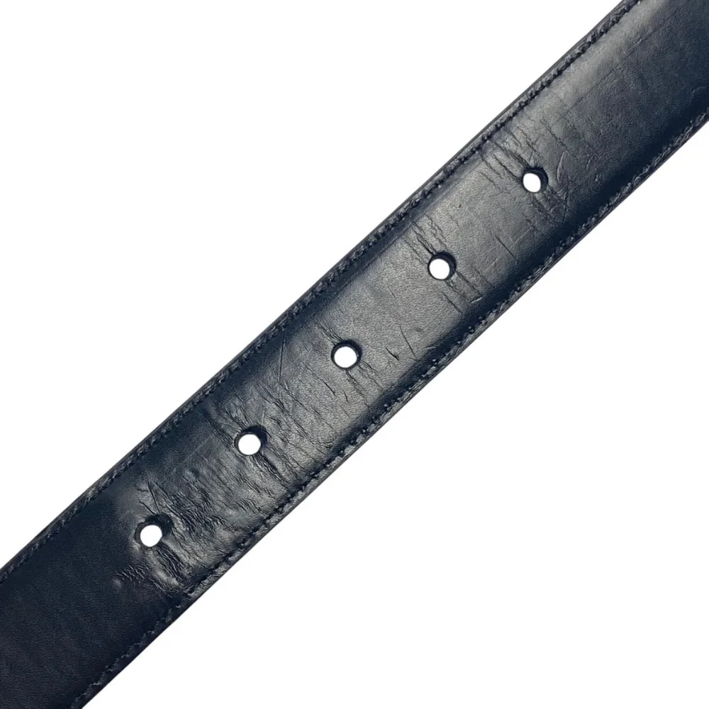 IKE BEHAR Leather Reversible Belt Textured Dressy in Black Size 36